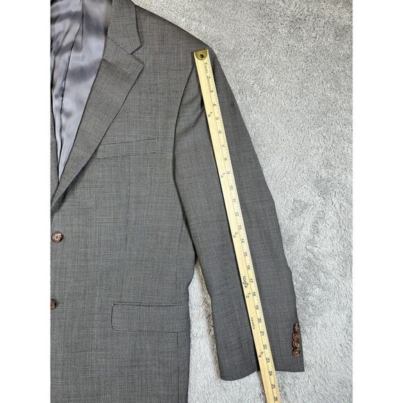 Polo Ralph Lauren Blazer Jacket Mens 44R Gray Wool Silk Two Button - Flaw - Picture 8 of 10
